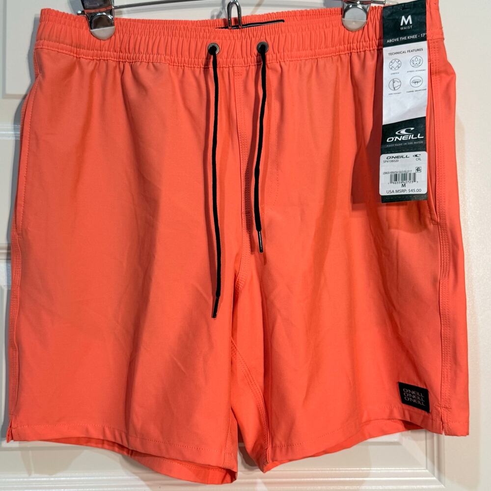 O'Neill Hyperdry Orange Above the Knee Board Shorts, Men's Size M